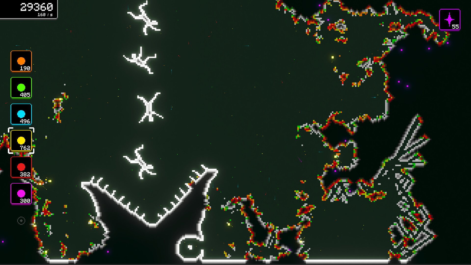 10 Million Pixels screenshot showing a large colorful pixel formation